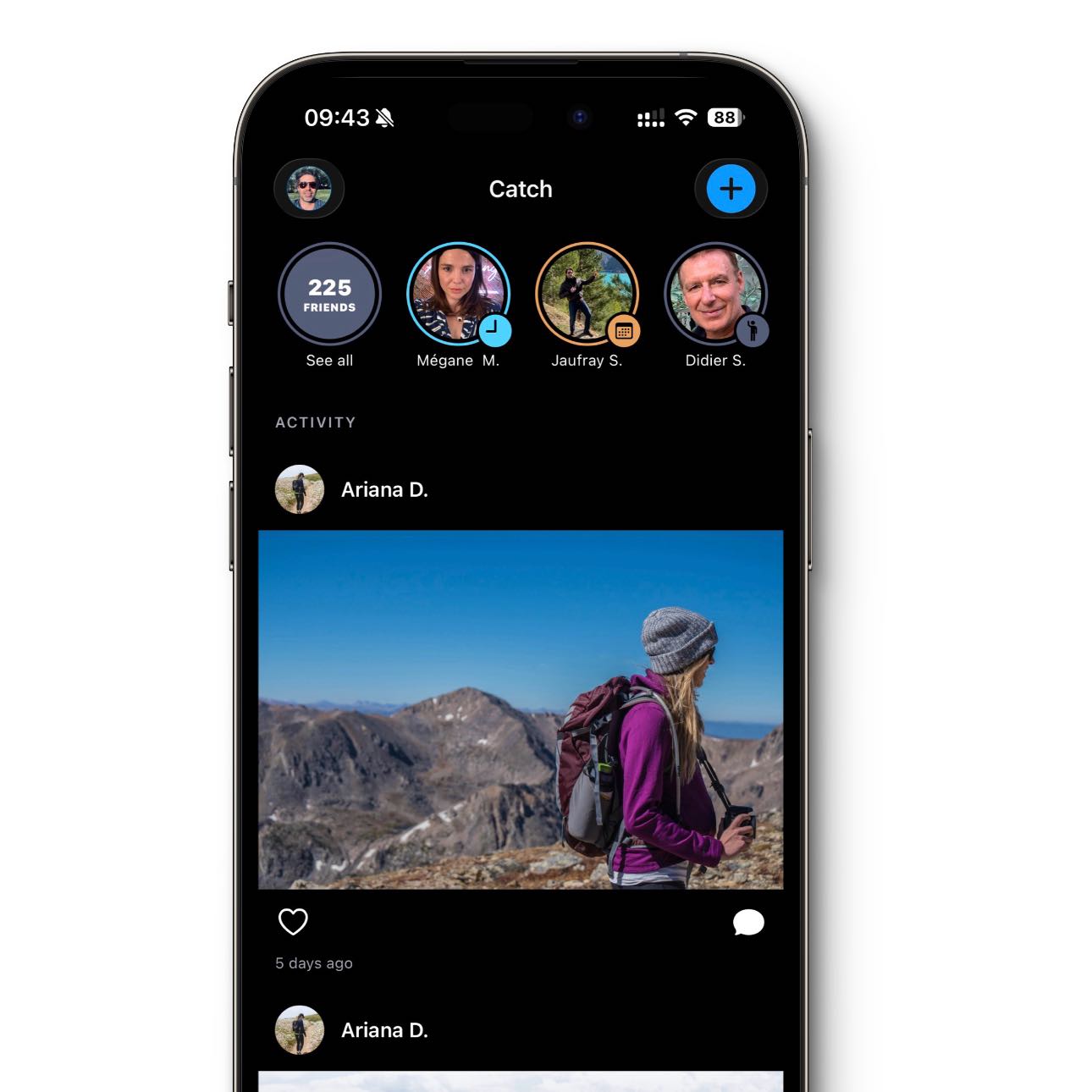 Follow your friends' activity feed on CATCH